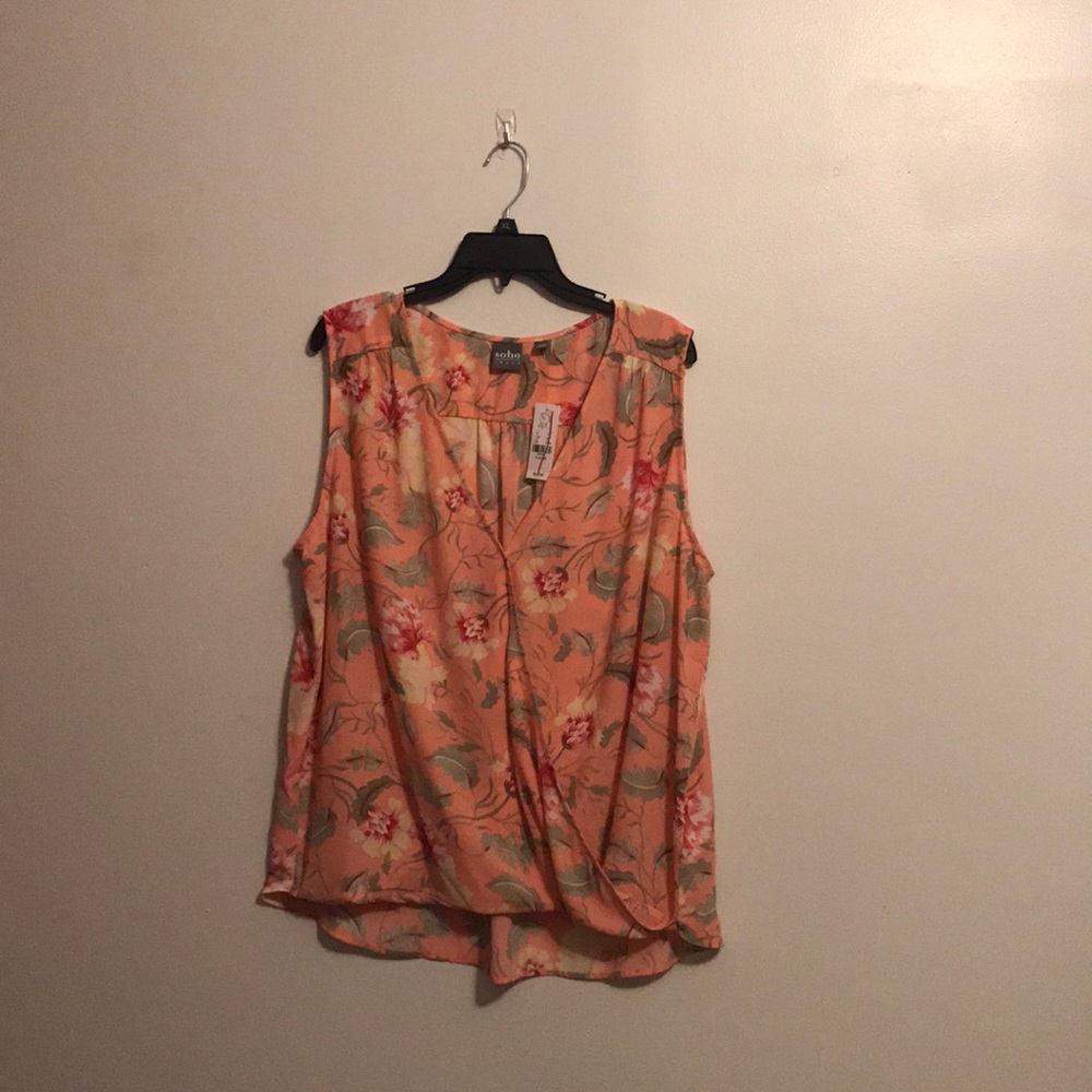 NY&C Coral Sleeveless Blouse